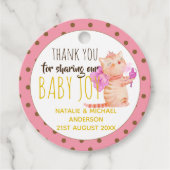 Baby Meisje 1e Verjaardagsdouche Prinses Katten Be Bedankjes Labels (Voorkant)