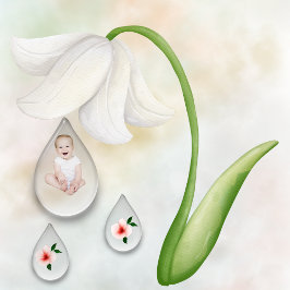 Baby Meisje 1sr Verjaardag Flat Kaart