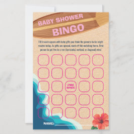 Baby meisje aan boord Baby shower Bingo Game Kaart
