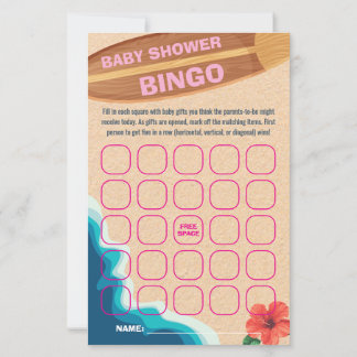 Baby meisje aan boord Baby shower Bingo Game Kaart