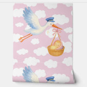 Baby Meisje Aankomst Kwekerij Decor Behang (Afrollen)