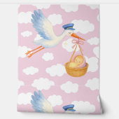 Baby Meisje Aankomst Kwekerij Decor Behang (Afrollen)