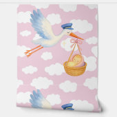 Baby Meisje Aankomst Kwekerij Decor Behang (Afrollen)