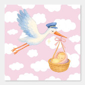 Baby Meisje Aankomst Kwekerij Decor Behang (Voorkant)