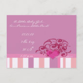 Baby meisje aankondiging - (Achterkant)