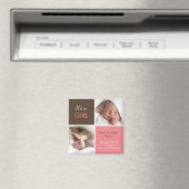 Baby Meisje Aankondiging magneet (Insitu (Vaatwasser))