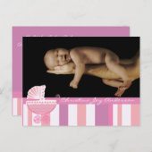 Baby Meisje Aankondiging - Roze Baby Buggy (Voorkant / Achterkant)