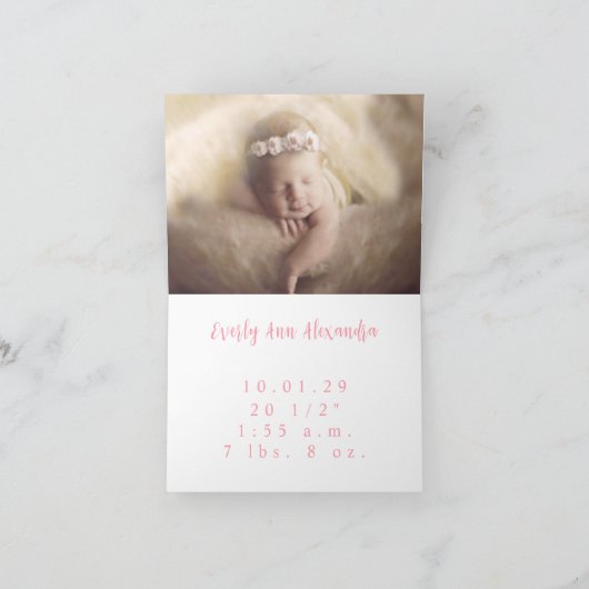 Baby Meisje Aankondiging Schattigee Baby Voeten Uw (Binnen)