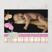 Baby Meisje Aankondiging - Vlinders (Voorkant)