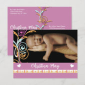 Baby Meisje Aankondiging - Vlinders (Voorkant / Achterkant)