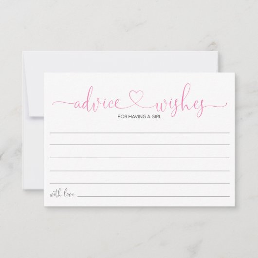 Baby Meisje Advies Douche Kaart (Voorkant)