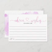 Baby Meisje Advies Douche Kaart (Voorkant / Achterkant)