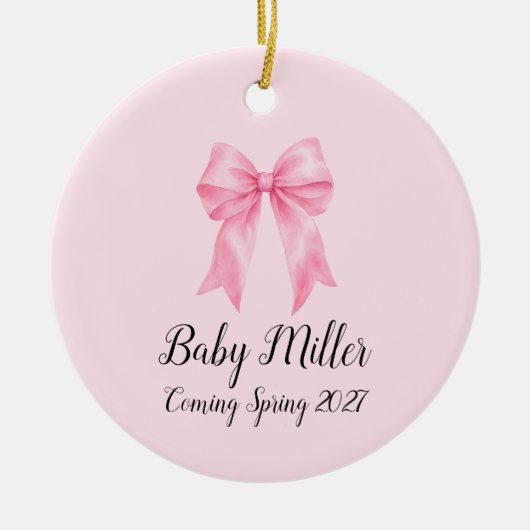 Baby Meisje Baby Aankondiging Ornament (Voorkant)