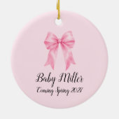 Baby Meisje Baby Aankondiging Ornament (Achterkant)