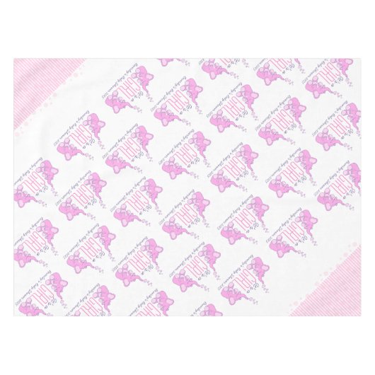 Baby meisje baby shower olifant tafelkleed (Voorkant (Horizontaal))