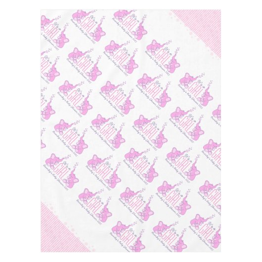 Baby meisje baby shower olifant tafelkleed (Voorkant)