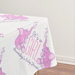 Baby meisje baby shower olifant tafelkleed