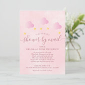 Baby Meisje Baby Shower Roze Uitnodiging per Post (Staand voorkant)