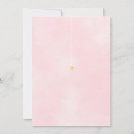 Baby Meisje Baby Shower Roze Uitnodiging per Post (Achterkant)