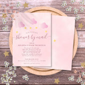 Baby Meisje Baby Shower Roze Uitnodiging per Post