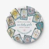 Baby Meisje Baby shower Tarot Kaarten Papieren Bordje (Voorkant)