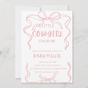 Baby Meisje Baby shower Uitnodiging - Cowgirl Them