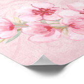Baby Meisje Ballerina Roze Bloemen Poster (Hoek)