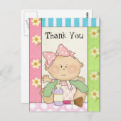 Baby Meisje Bedankt Douche postkaart (Voorkant / Achterkant)