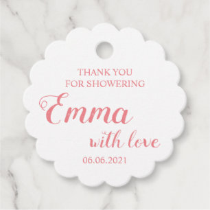 Baby meisje bedankt voor het douchen van Baby show Bedankjes Labels