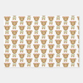 Baby meisje Beer met ballonnen Inpakpapier Vel (Voorkant)