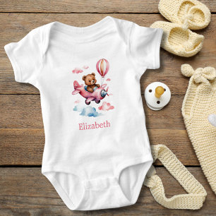 Baby Meisje Beer Vliegend Vliegtuig Baby Cadeau Romper