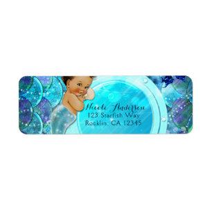 Baby Meisje Betoverde Zeemeermin Baby Shower Feest Etiket