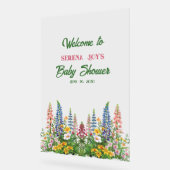 Baby Meisje Bloemen Baby shower Acryl Bord (Hoek)