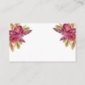 Baby Meisje Blooming Fuchsia Pioenenboeken Verzoek Informatiekaartje (Achterkant)