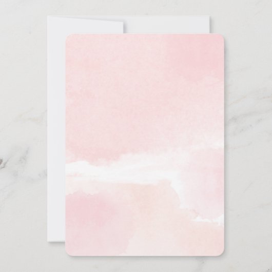 Baby meisje blozen roze gouden groen bladeren eleg kaart (Achterkant)