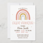 Baby Meisje Boho Regenboog Baby shower Kaart (Voorkant)