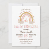 Baby Meisje Boho Regenboog Baby shower Kaart (Voorkant)