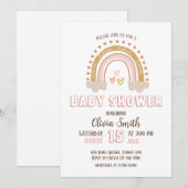 Baby Meisje Boho Regenboog Baby shower Kaart (Voorkant / Achterkant)