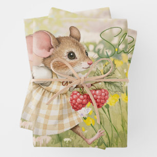 Baby Meisje Bosdier Shower Inpakpapier Vel