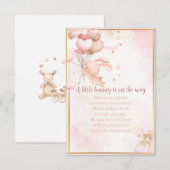 Baby Meisje Bunny Baby shower Boeken voor baby Informatiekaartje (Voorkant / Achterkant)