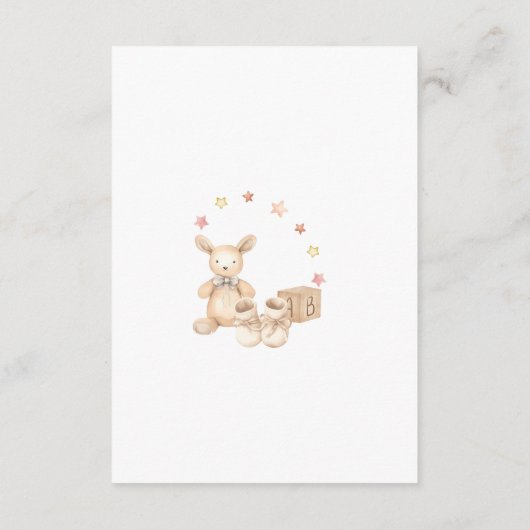 Baby Meisje Bunny Baby shower Boeken voor baby Informatiekaartje (Achterkant)