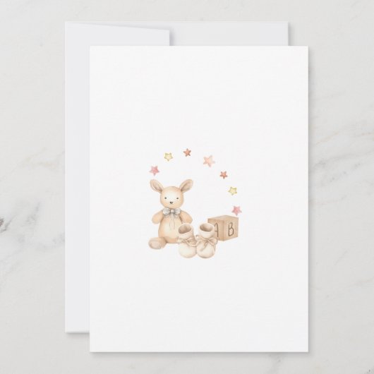 Baby Meisje Bunny Baby shower Kaart (Achterkant)