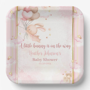 Baby Meisje Bunny Baby shower Papieren Bordje
