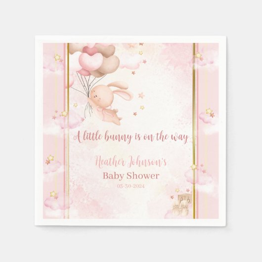 Baby Meisje Bunny Baby shower Servet (Voorkant)