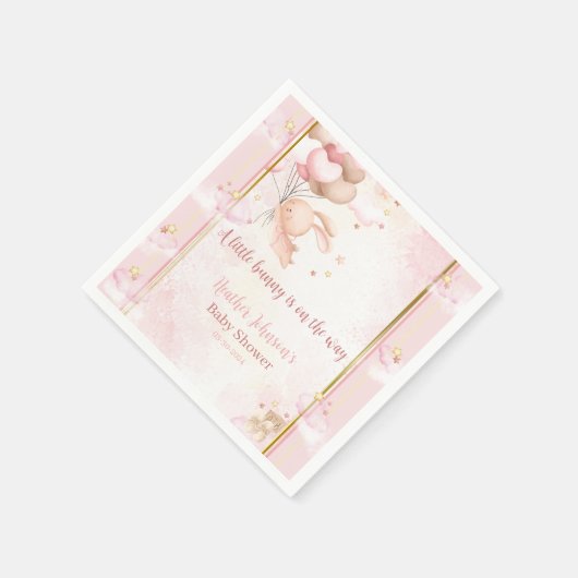 Baby Meisje Bunny Baby shower Servet (Hoek)