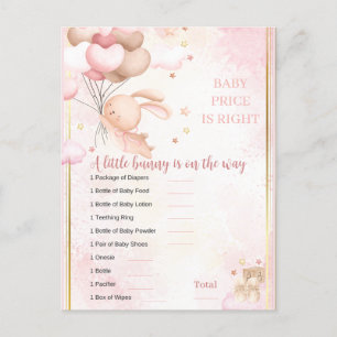 Baby Meisje Bunny Baby shower Spel Briefkaart