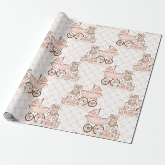 Baby Meisje Cadeaupapier (Uitgerold)