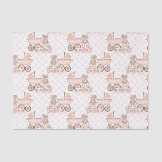 Baby Meisje Carriages Tissuepapier (Voorkant)