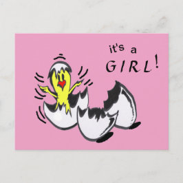 Baby MEISJE Chick Cartoon Briefkaart