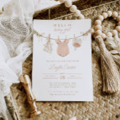 Baby Meisje Clothesline Blush Pink Boho Baby showe Kaart